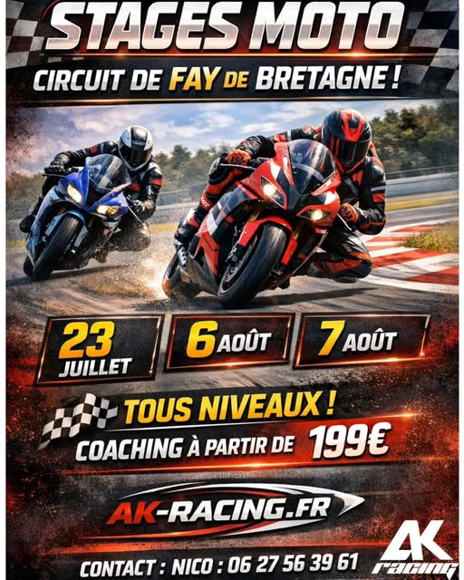 Stages Moto sur le circuit de Fay-de-Bretagne