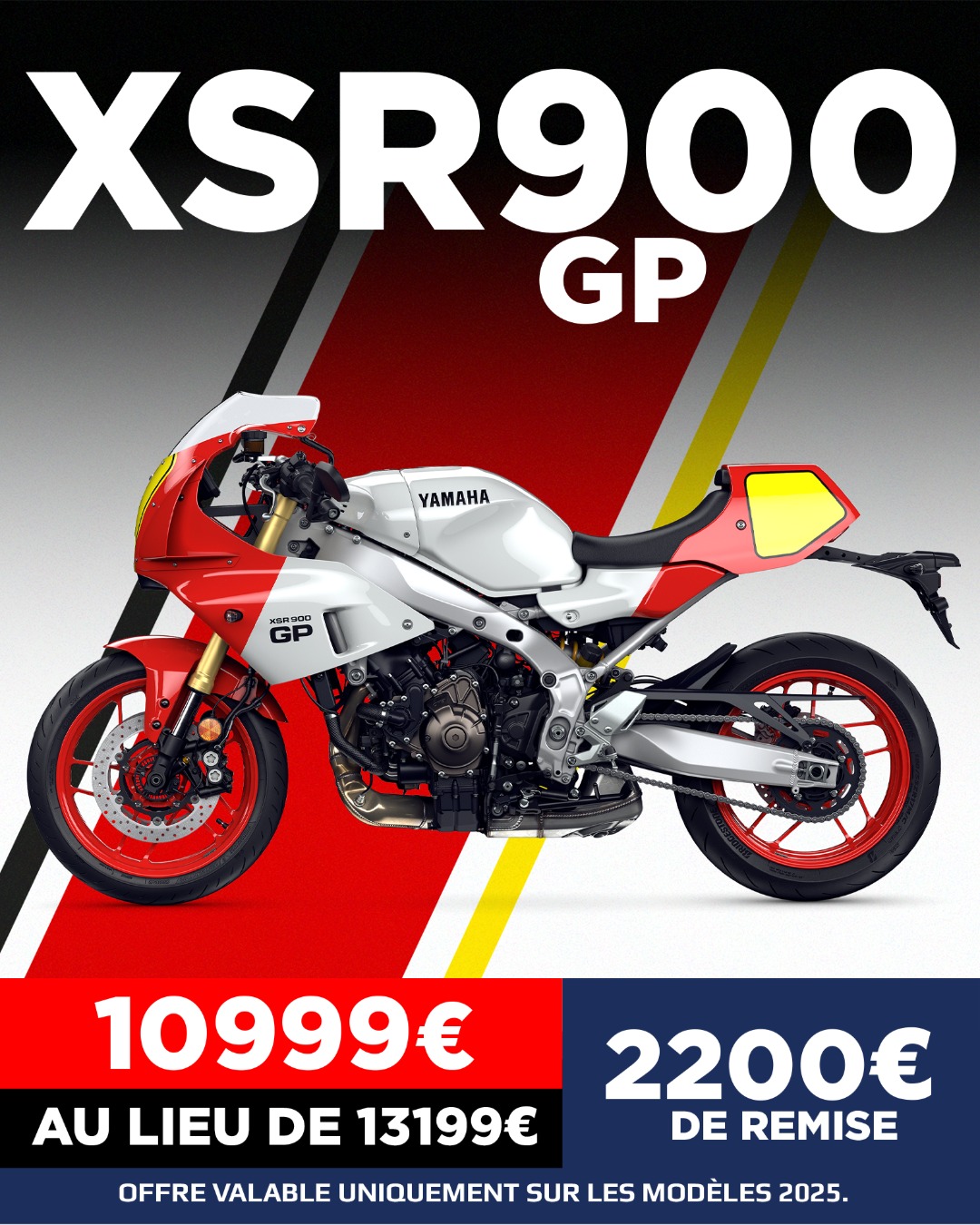 La XSR 900 GP 35kw 2024 est actuellement disponible avec une remise exceptionnelle de 2200€!
