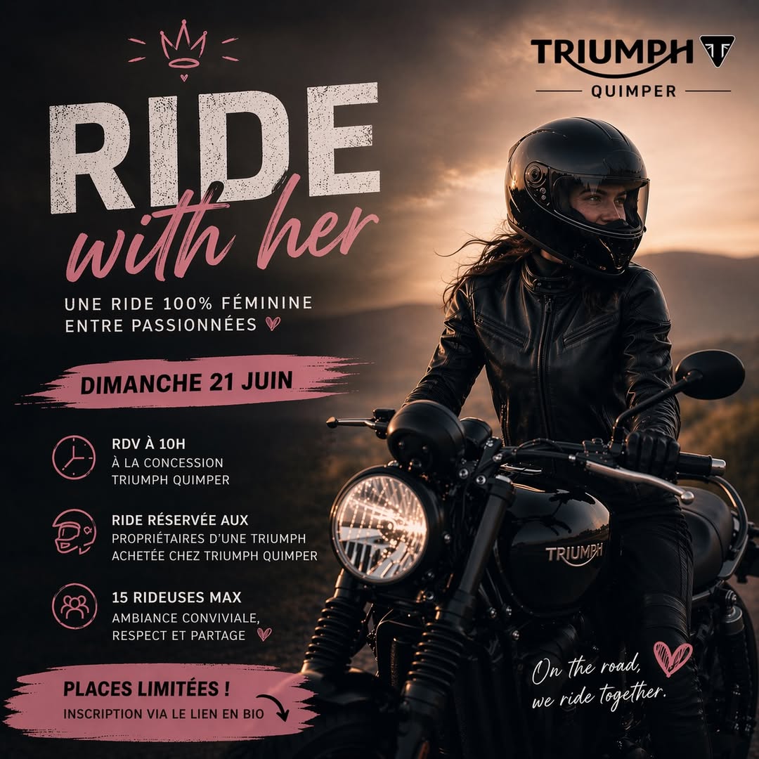 Ride with her ! Une ride 100% féminine, entre passionnées. Un moment pour rouler, échanger et partager la route !