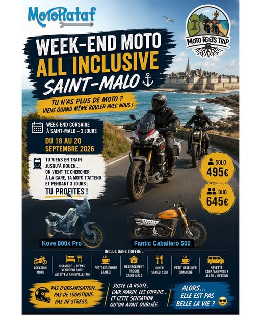 Week-end moto ALL INCLUSIVE à SAINT MALO