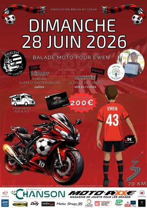 Balade moto pour Ewen organisé par l'association Breizh by coeur !