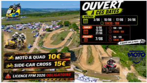 Notre Agenda d'ouverture du circuit de Moto Cross