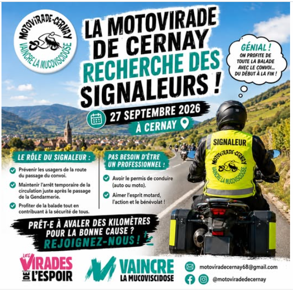 LA MOTOVIRADE DE CERNAY RECHERCHE DES SIGNALEURS