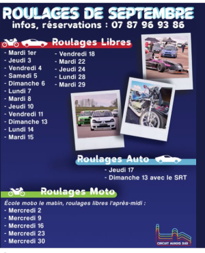 Circuit de l'Auxois - Calendrier de Septrembre