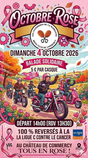 Balade solidaire Octobre Rose par Les Cylindrées de la Madeleine
