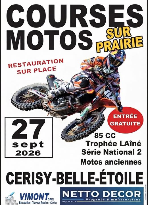 Motocross sur Prairie à Caligny.