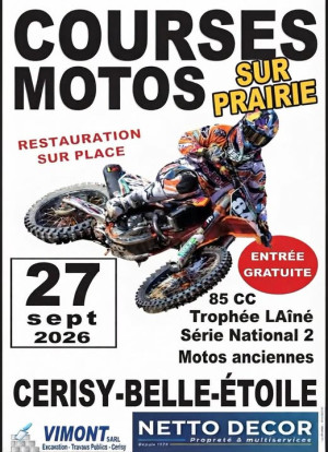 Motocross sur Prairie à Caligny.