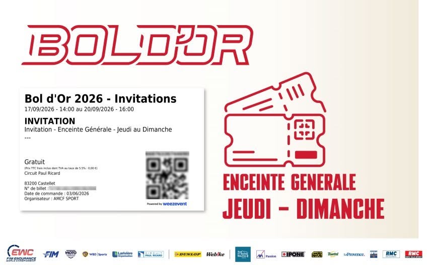  Spirit Motor la Ciotat vous fait gagner 2 PLACES  pour le week-end du BOL D'OR du jeudi 17 au dimanche 20 Septembre sur le circuit Paul Ricard du Castellet (83) !!!