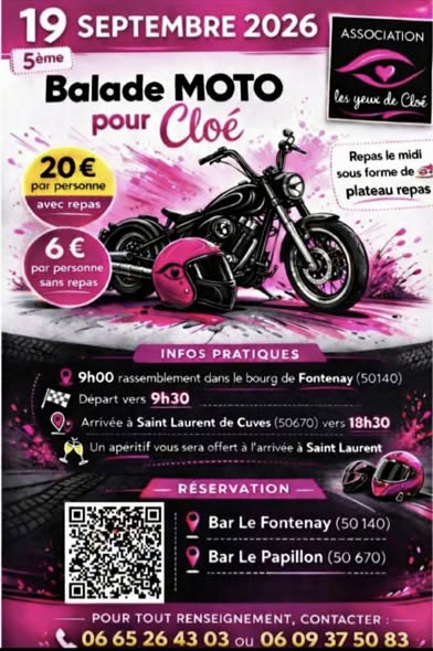 5ème balade moto des Yeux de Cloé